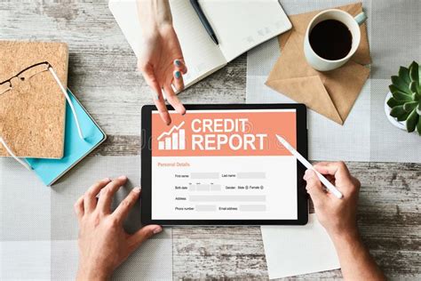 A credit report is a record of your credit history and activity. Credit Report Score Button On Virtual Screen. Business ...