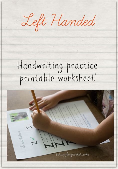 Left Handed Learning Letter Practice Worksheet Z Gym Craft Laundry