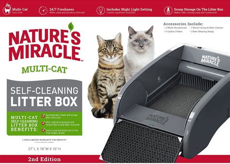 Litter Boxes Natures Miracle Natures Miracle Multi Cat Self Cleaning