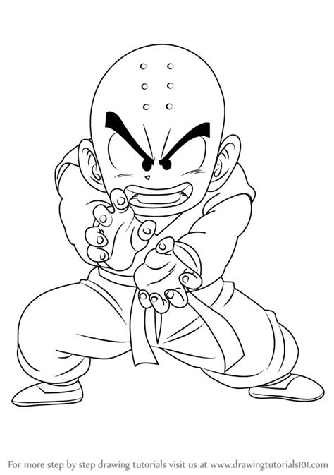 Begin with drawing a circle for the head, and then draw the arched shape for the shoulders. How to Draw Krillin from Dragon Ball Z - DrawingTutorials101.com | Dragon ball artwork, Dragon ...