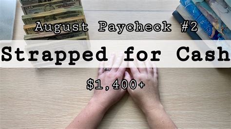 August Paycheck 2 Cash Stuffing Bills Cash Envelopes Sinking