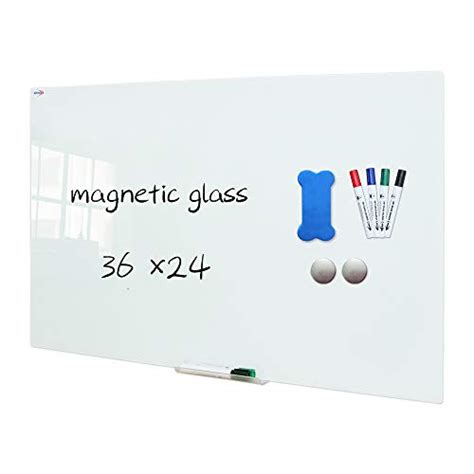 Xiwode Magnetic Glass Dry Erase Board 36 X 24 Inch Wall Mounted Tempered Glass Whiteboard