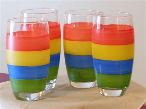 Brightly Colored Glass Tumblers