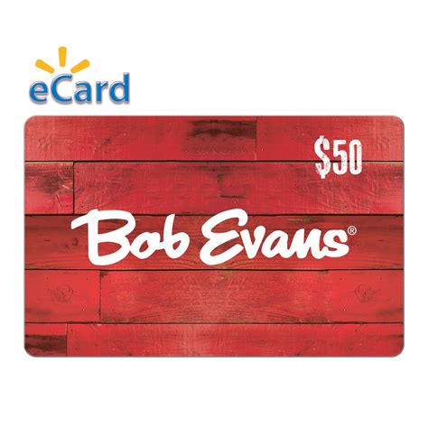 Add a new gift card or apply those already saved. Bob Evans $50 Gift Card (Email Delivery) - Walmart.com - Walmart.com
