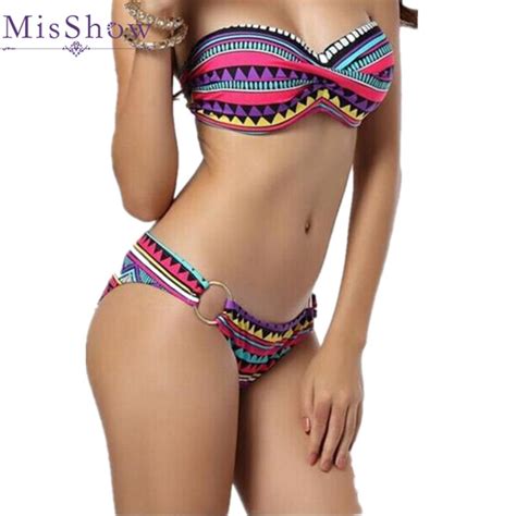 Buy Misshow Sexy Bikinis Women Swimsuit Push Up Swimwear Female 2017 Print