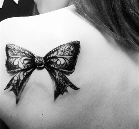 Lace Bow Tattoo On The Back Inkspiration Pinterest Bow Tattoos