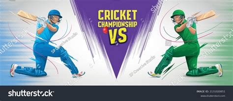 Cricket Championship Banner Design Illustration Cricket Stock Vector