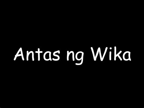 Antas Ng Wika