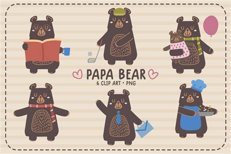 Papa Bear Clip Art Illustrations Gráfico Por Sgtruthless · Creative