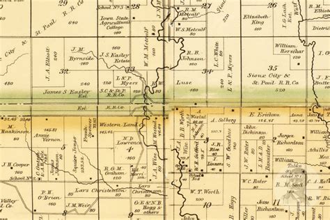 Woodbury County Iowa Vintage Map From 1884 Old County Map Etsy