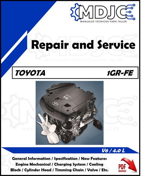 Manual De Taller Reparación Mecánica Motor Toyota 1gr Fe V6 40 L
