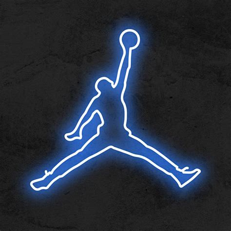 Jumpman Led Neon Sign Blue Aesthetic Dark Light Blue Aesthetic Cool Neon Signs