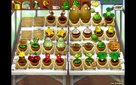 A zen garden is a garden where you can put your plants. plants vs zombies (zen garden)