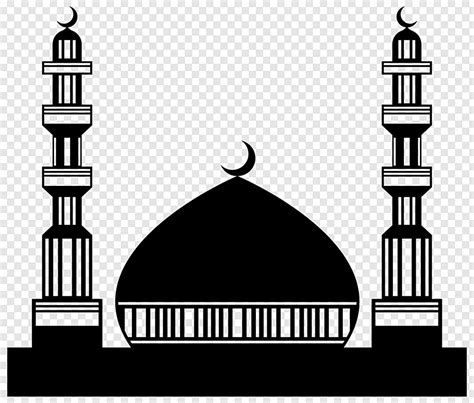 Gambar Hitam Masjid Vektor Kubah Png Download Gratis Gambarpngid
