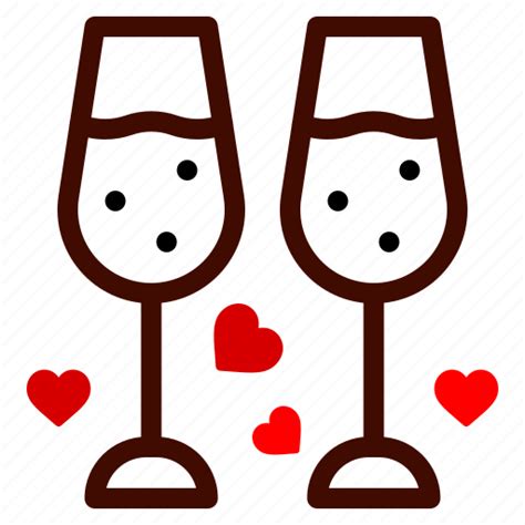 Wine Glass Heart Romance Valentines Day Valentine Icon Download