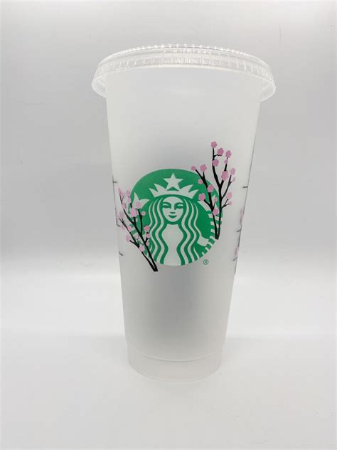 Japanese Cherry Blossom Flower Starbucks Reusable Cup Etsy
