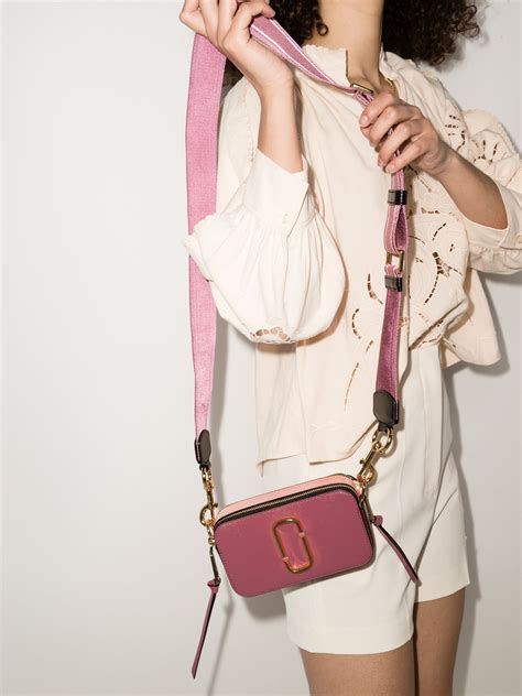 Marc Jacobs Pink The Snapshot Leather Cross Body Bag Browns