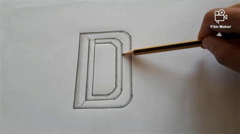 How To Draw 3d Letter D Trick Art Drawing 3d Letters Drawing Letters 3d