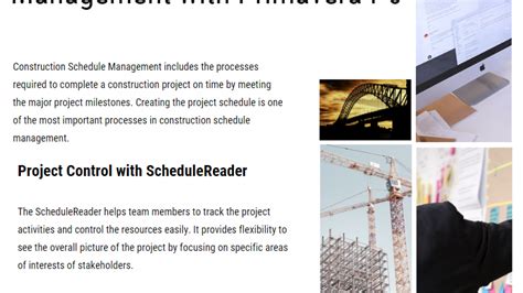 Construction Scheduling Software Review P6 And Schedule Reader