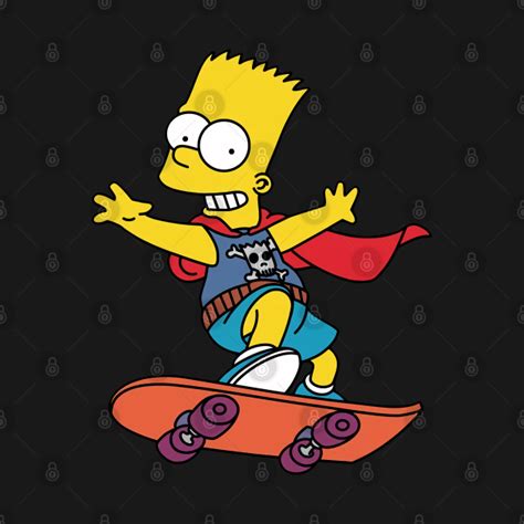 Simpsons Bart Simpson Rides A Skateboard Simpsons Long Sleeve T