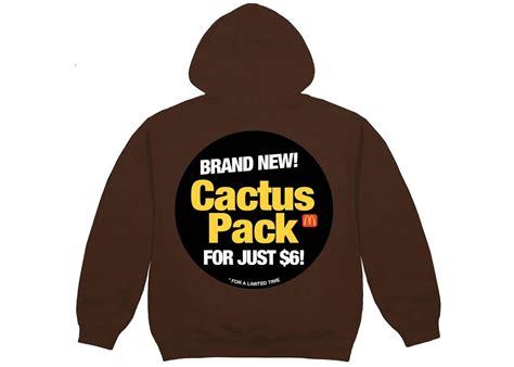 Travis Scott X Mcdonalds Cactus Pack Sticker Hoodie Brown Mens Fw20