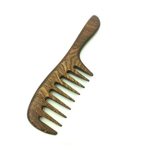 People with curly hair generally suffer from dryness and frizz. Wide tooth curly hair redwood comb - Wood Comb- Handmade ...