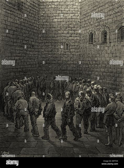 Victorian London Prison Newgate Prisoners In The Exercise Yard