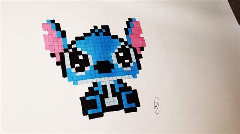 Kawaii Baby Stitch Pixel Art Speed Drawing