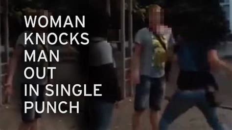Shocking Moment Woman Knocked Man Out Cold With One Punch After He