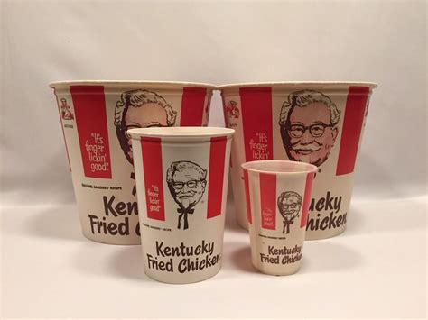 KFC Buckets Kentucky Fried Chicken Vintage 1969 Lot Of 4 Kentucky