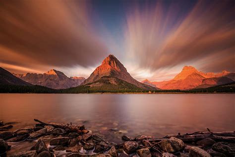 Dramatic Sunrise In Glacier National Park Photograph By Pierre Leclerc