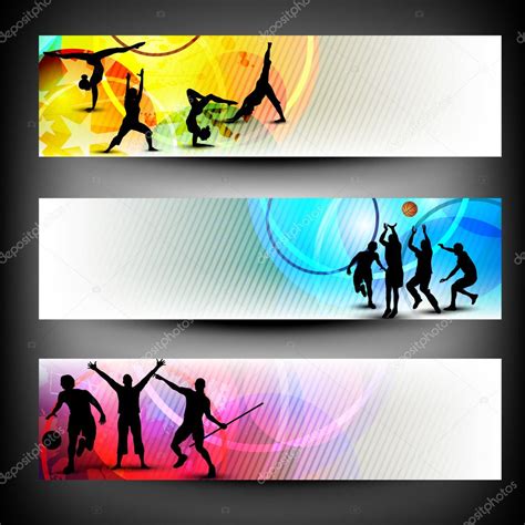 Abstract Colorful Sport Banners Set Stock Vector Image By