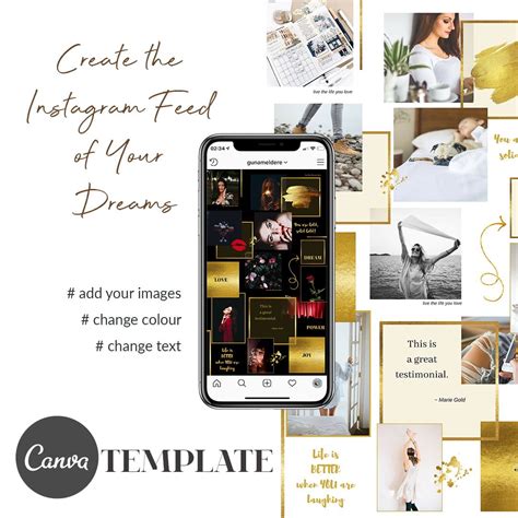 Instagram Puzzle Template For Canva Instagram Template