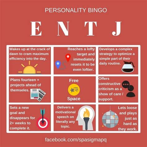 Entj Bingo Entj Personality Entp Personality Type Entj