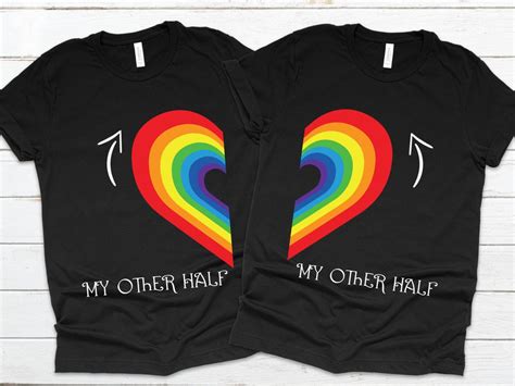 Lgbt Couple Shirt Lesbian Couple Matching Shirt My Other Half Etsy