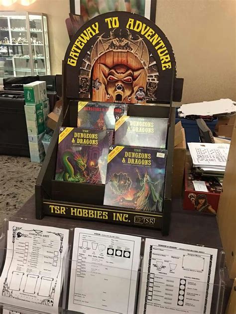 Early 1980s Hobby Store Display Of Tsr Adandd Products Dungeons And