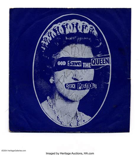 The Sex Pistols Rare Original Signed God Save The Queen Cover Lot 16390 Heritage Auctions