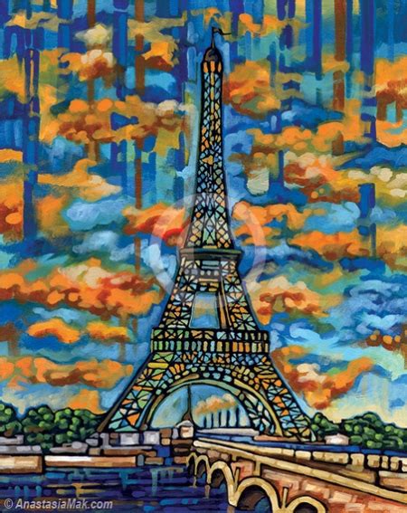 Eiffel Tower Painting By Anastasia Mak