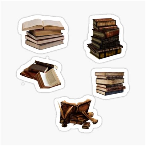 Brown Aesthetic Books Pack Sticker For Sale By Gminforever5 Redbubble