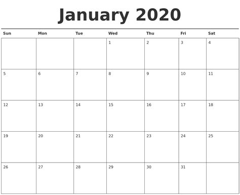 Collect Free Fillable Calendar 2020 Jan Calendar Printables Free Blank