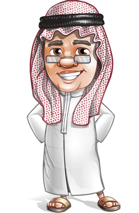 Saudi Arab Man Cartoon Vector Character GraphicMama