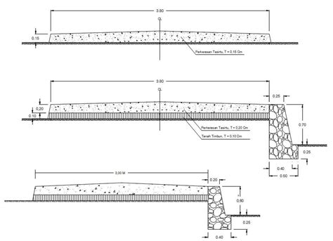 Cross Section Of Road Pavement Design In Autocad 2d Drawing Cad File