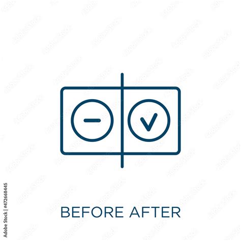 Vecteur Stock Before After Icon Thin Linear Before After Outline Icon