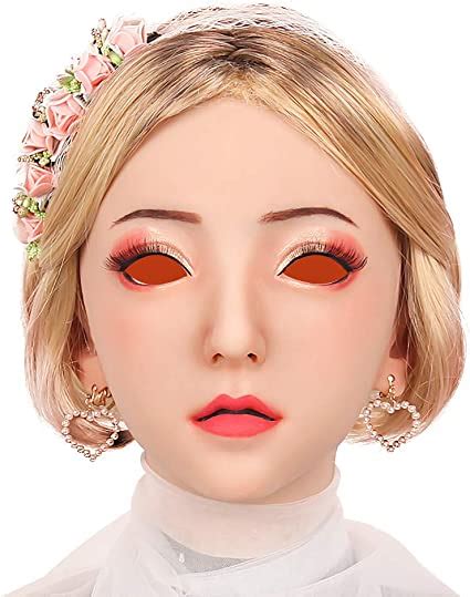 Minaky Silicone Realistic Female Head Mask Handmade Face