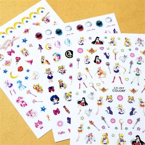 Newest Ca 30 40 41 42 Sailor Moon Girls Design 3d Nail Sticker Back