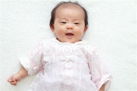 Smiling Baby Girl Japanese 0 Year Old Stock Photo Royalty Free