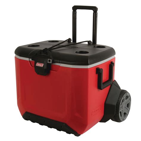 Coleman Quart Rugged All Terrain Hard Cooler With Wheels Red