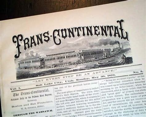Rare 1st First Transcontinental Railroad Train Salt Lake City Ut 1870