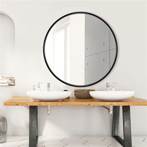 Buy Jenbely 24 Inch Round Bathroom Wall Mirror Black Circle Vanity