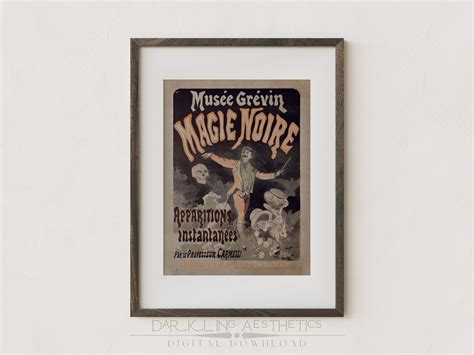 Black Magic French Show Poster Vintage Spooky Occult Etsy